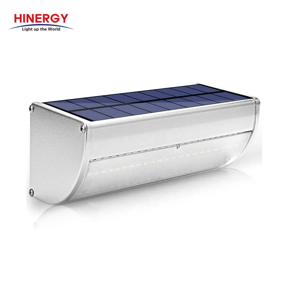 Hinergy Hot Sale Smd2835 motion sensor solar led wall light outdoor two side