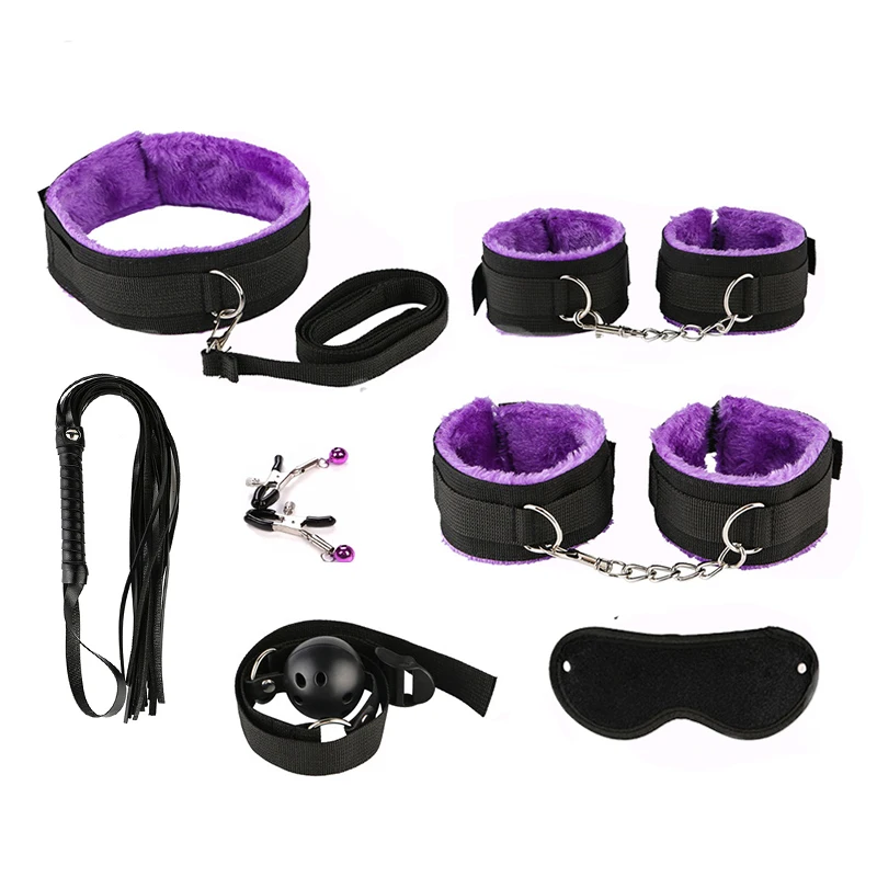 sm sex toys for couple 15pcs set plush nylon soft handcuff   vibrator anal plug  japanese  bdsm  bondage 