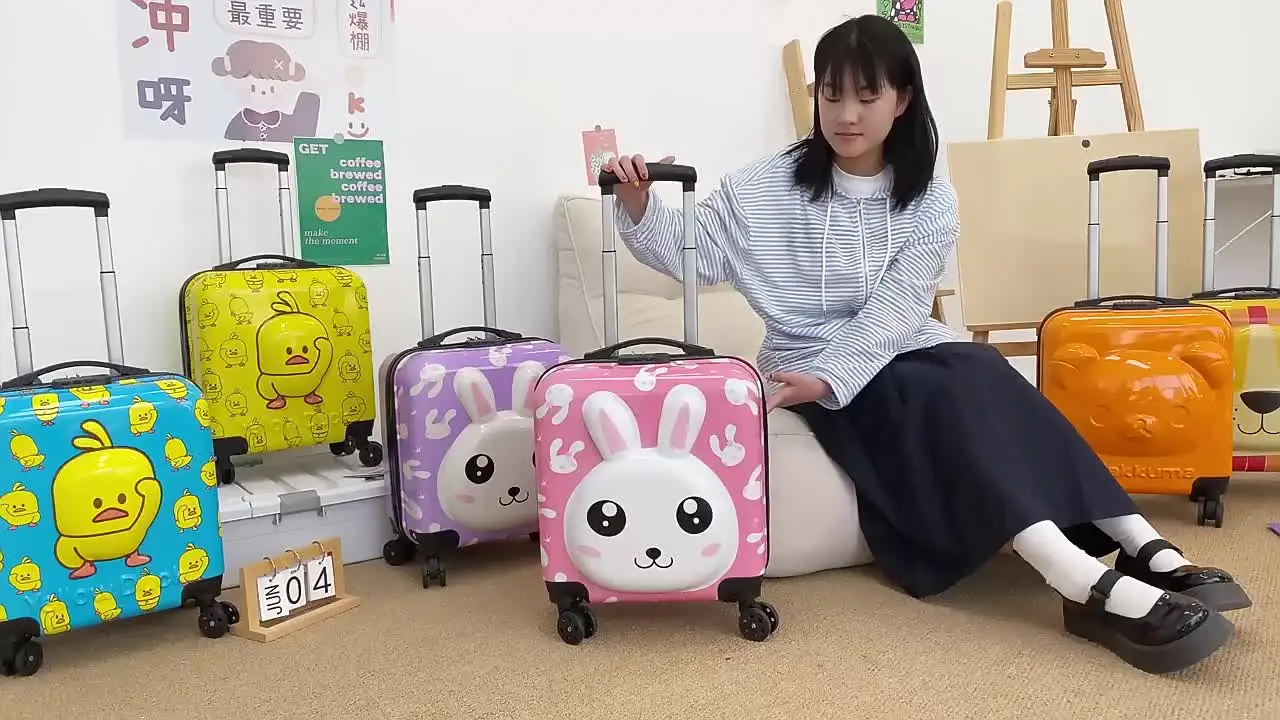 Customizable Cartoon Suitcase Durable Fun Travel Bag