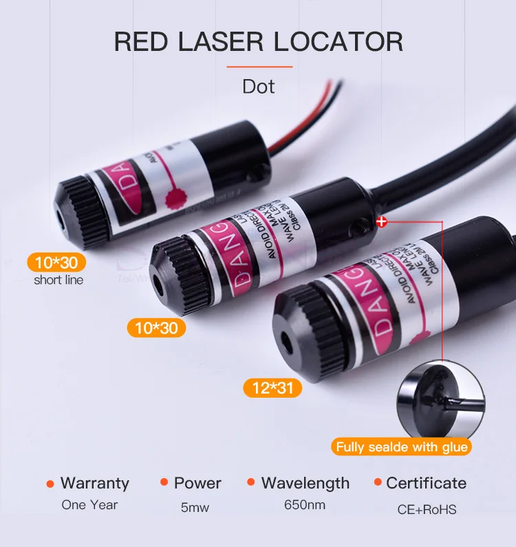 Red Dot Positioning 650nm 5v 5mw Adjustable Beam Diode Laser Module ...