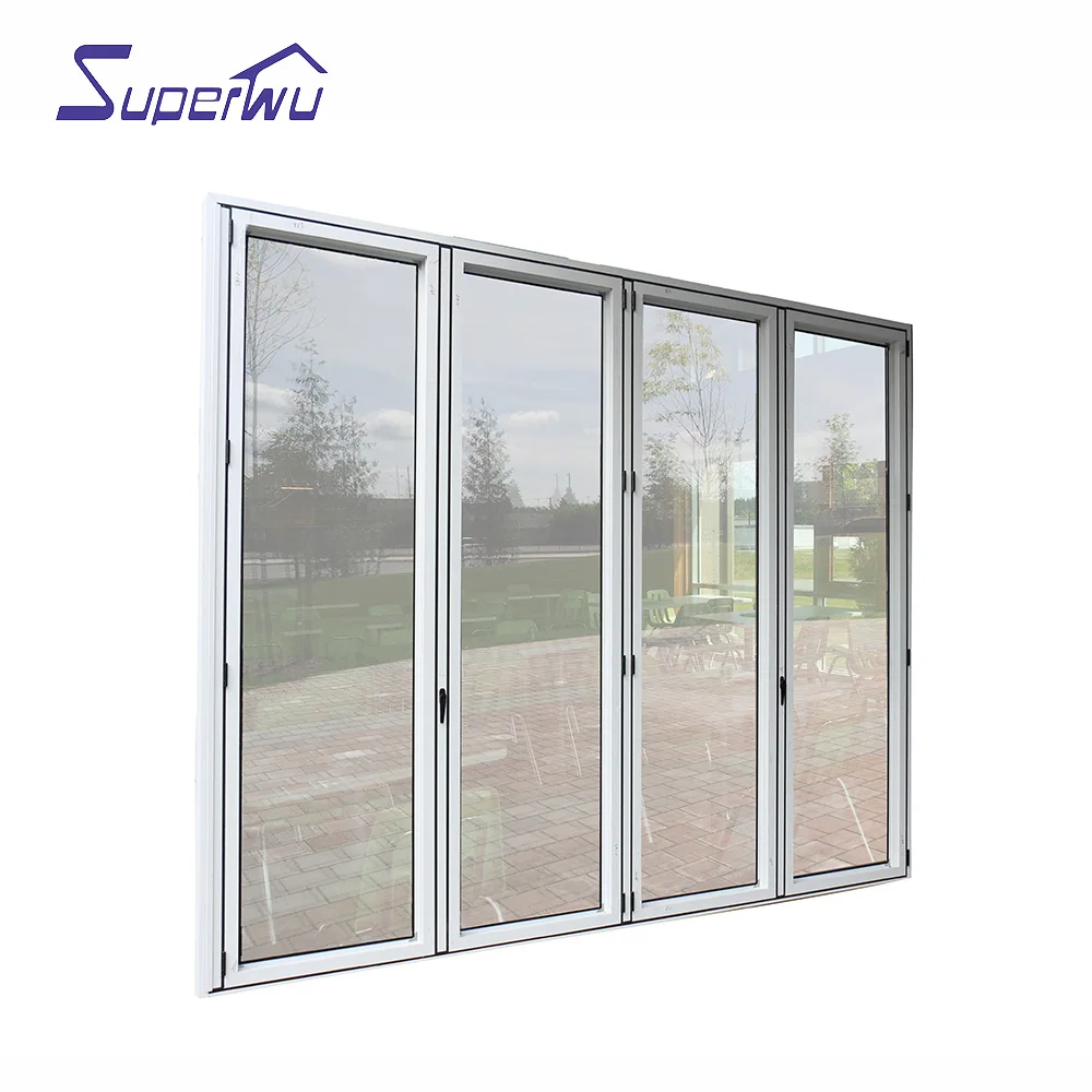 Exterior aluminium folding doors partition room dividers for balcony toughened glass