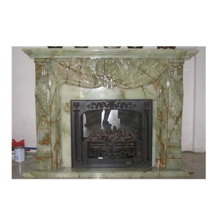 China Pure Handmade Cantera Stone Fireplace Marble Fireplace