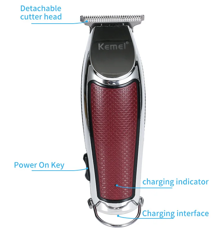 Kemei-1875 Professional Cordless Men Hair Trimmer Electric Hair Cutter Machine Shaving Hair Cutting Beard Trimmer USB