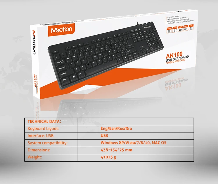 Ak100 2022 Shenzhen Black Teclado The Best Keyboard Qwerty Azerty Pc