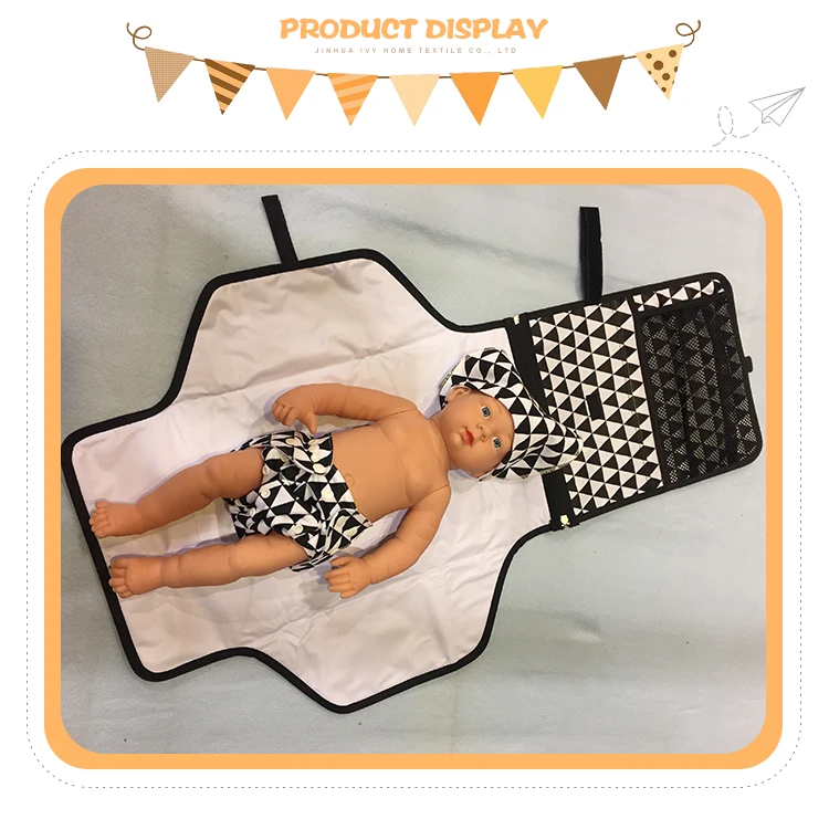 Fashion Design Foldable Portable Baby Changing Pad With Storage