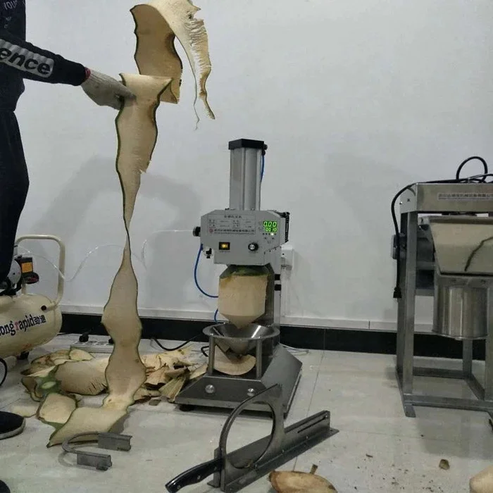 industrial full automatic coconut peeling machine/pineapple peeler(coring&slicing)  #Malaysia WT/8613824555378