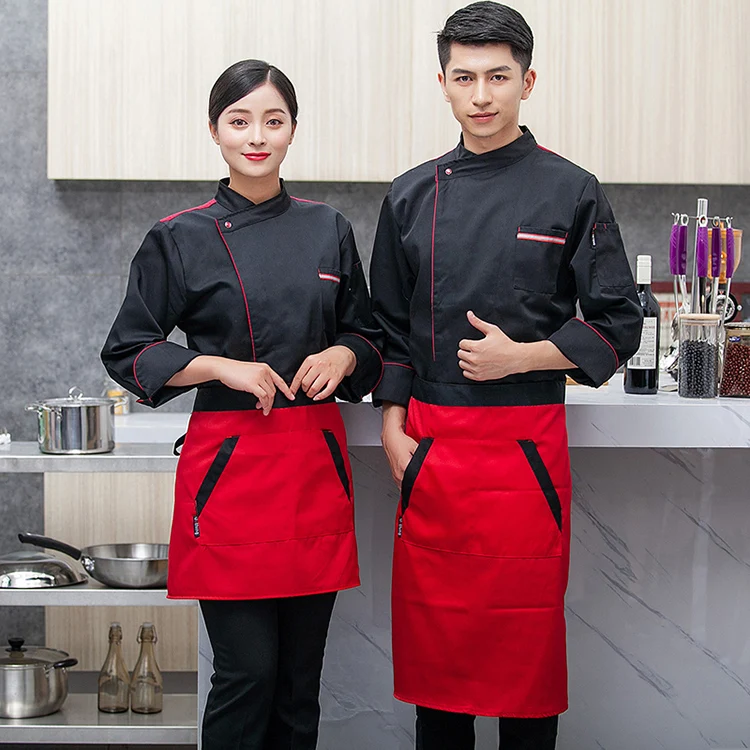 New Man Uniforms Chef Women Jackets Long Sleeves Food Service Coats ...