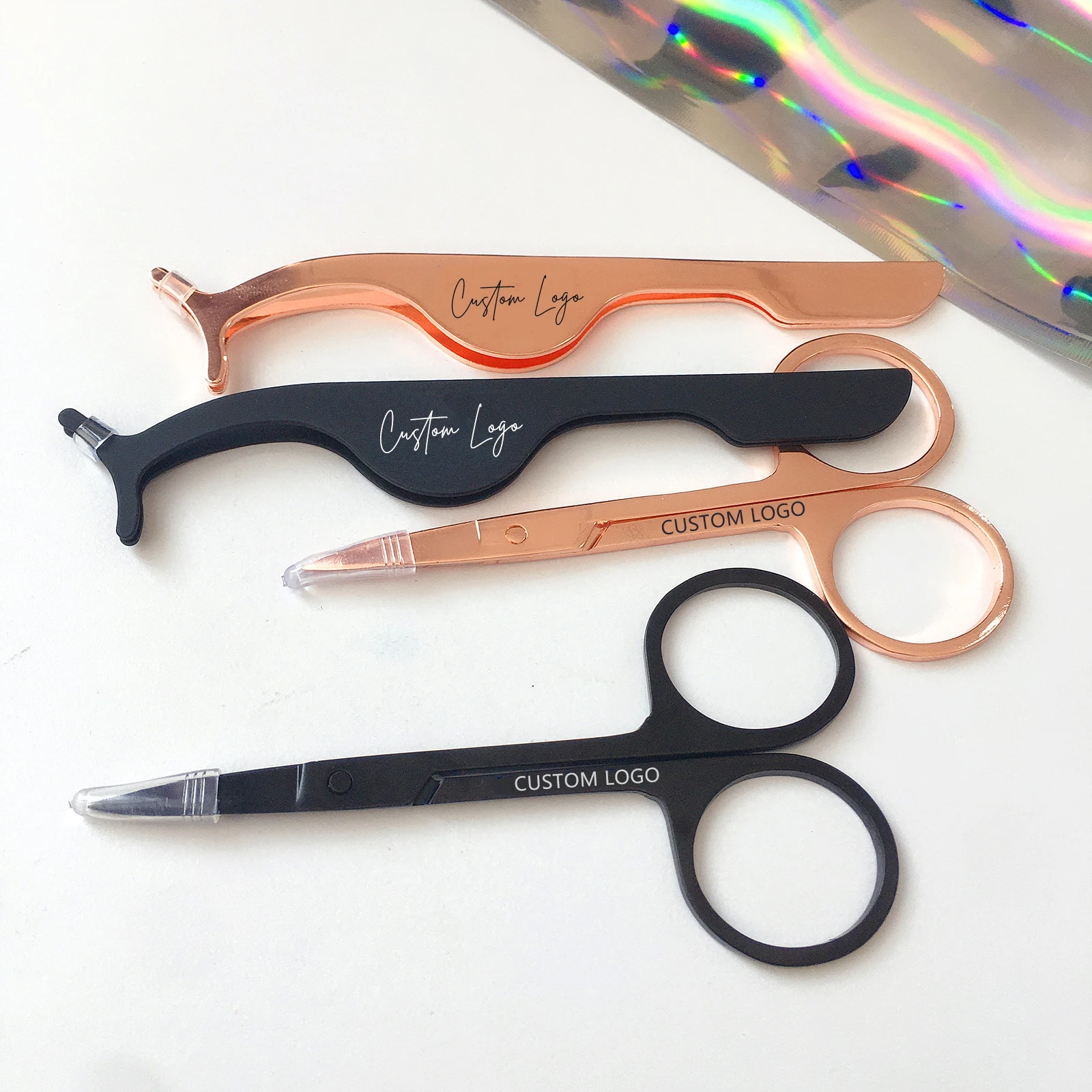 Lashes Scissors Eyebrow Tweezer Eyelash Applicator Makeup Set Private