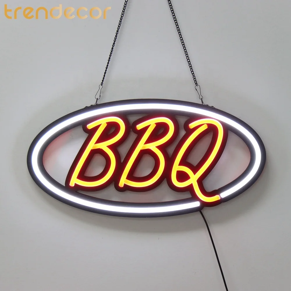 Trendecor New Design Indoor Metal hang chain Colorful Neon Strip LED Plastic Board Neon Sign Lights