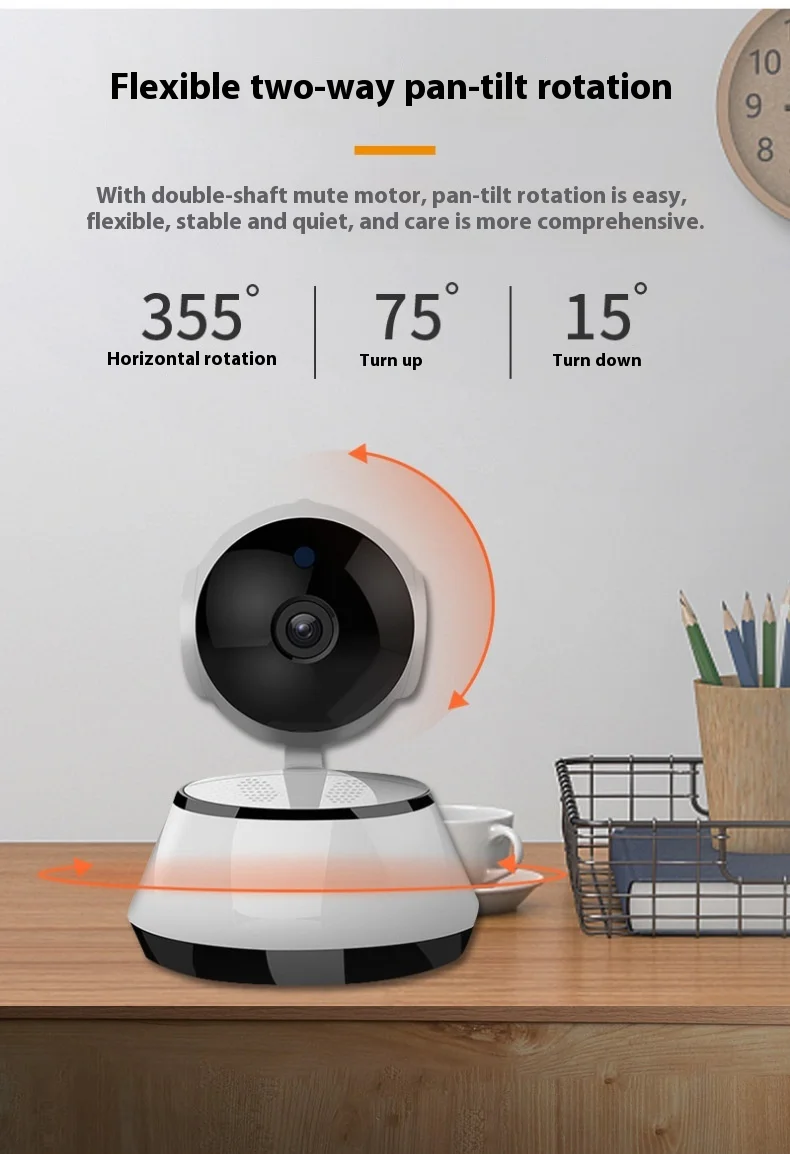 Cloudbirds V360pro Indoor WiFi Puppy Camera Easy Hanging Night Vision Remote Access Via Smartphone Cloud for Baby Care