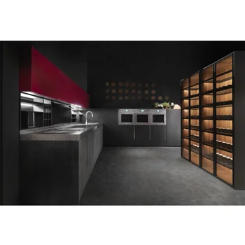 Nicocabinetcustom Modular Wood Grain Kitchen Cabinet Waterproof Modular Wood Grain Kitchen Cabinet