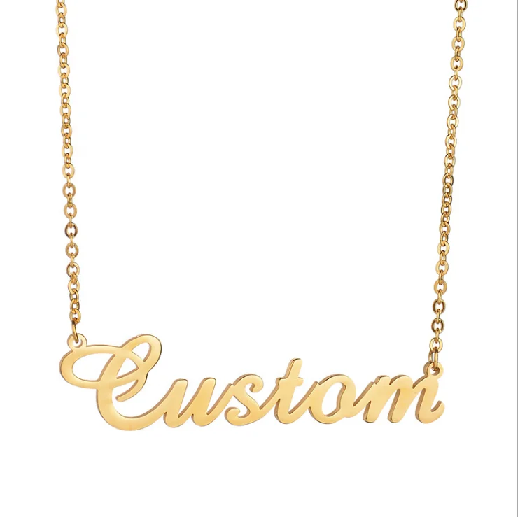 

Men&Women Stainless Steel Gold Plated Necklace Custom Name Necklace Personalised, Gold/ silver/rose gold