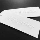 Luxury custom private logo embossed white kraft paper hanging tags