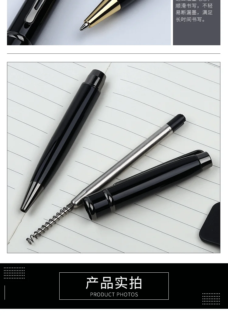 Promotional Luxury Black Stainless Steel Ball Pen For Gift Buy