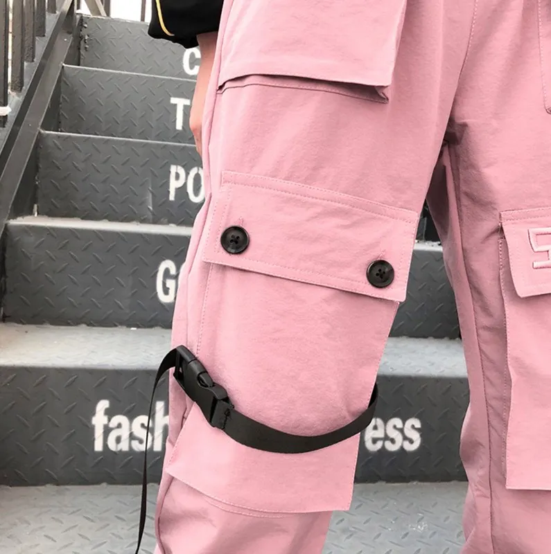 pink cargo pants for women