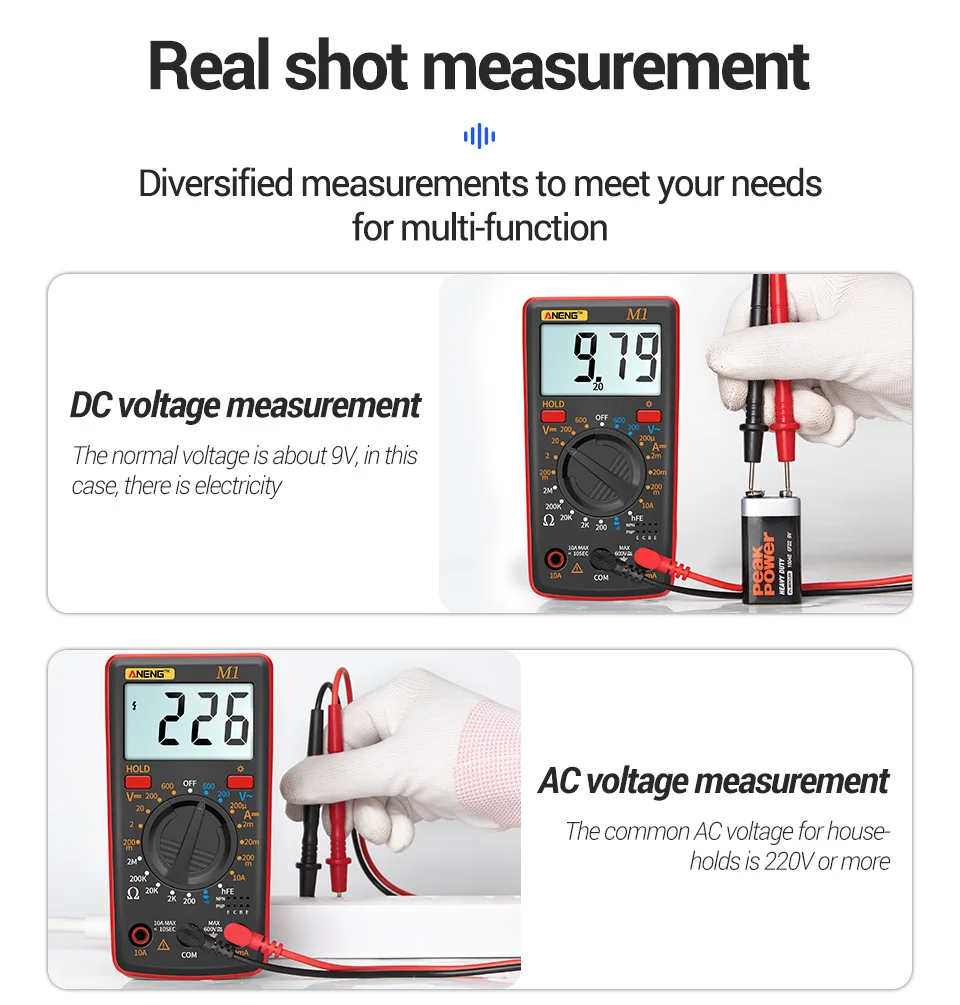 ANENG M1 Kỹ Thuật Số Vạn Năng EsrMeter Multimetro Tester True Rms Multimeter Kỹ Thuật Số Xét Nghiệm Đa Meter Richmeters Dmm 400a 10A