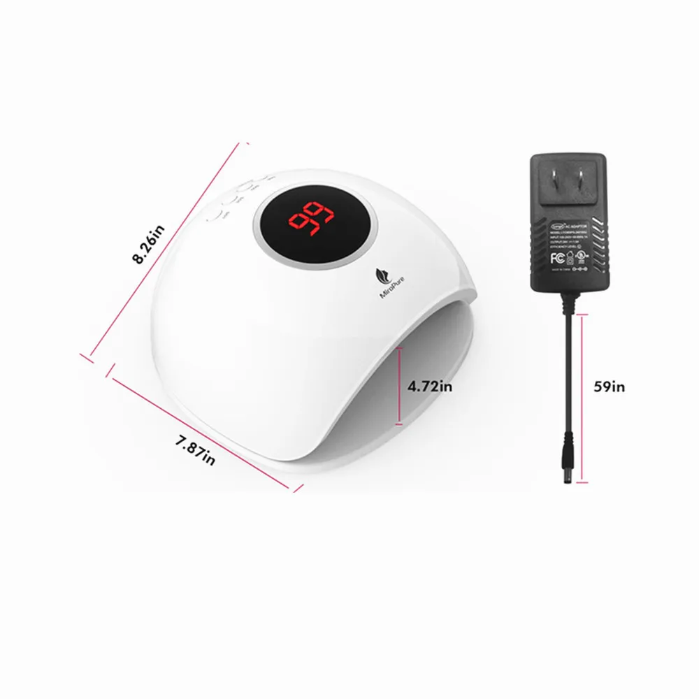 MiroPure UV LED Gel Nail Lamp Light Dryer, Fast Dry 48w Professional Nail Dryer Curing Lamp with Smart Sensor for Home and Salon
