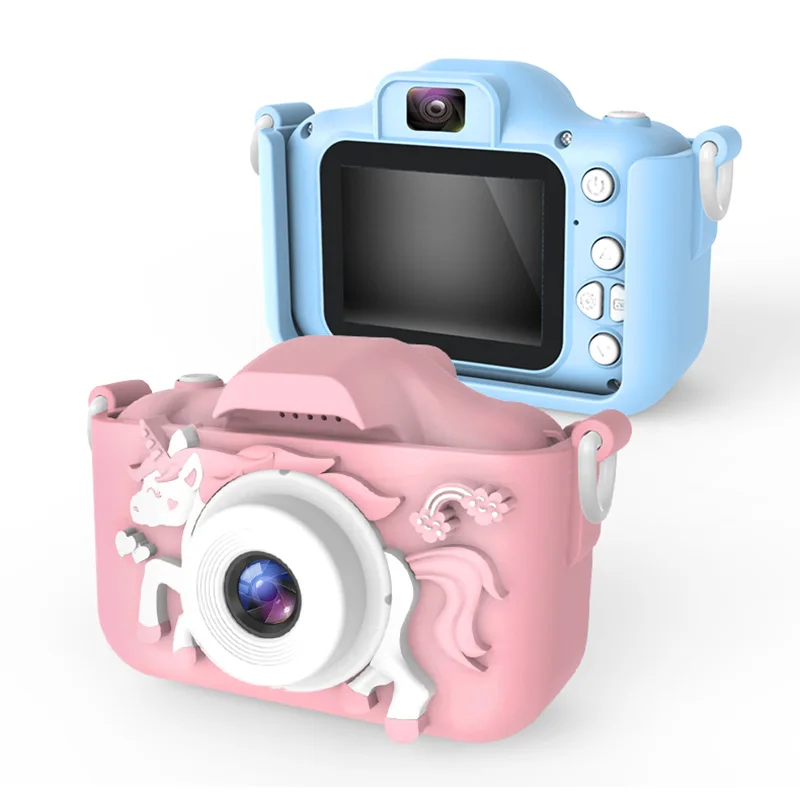 20m Dual-lens Cute Animal Unicorn Kids Camera Hd 1080p Video Mini 