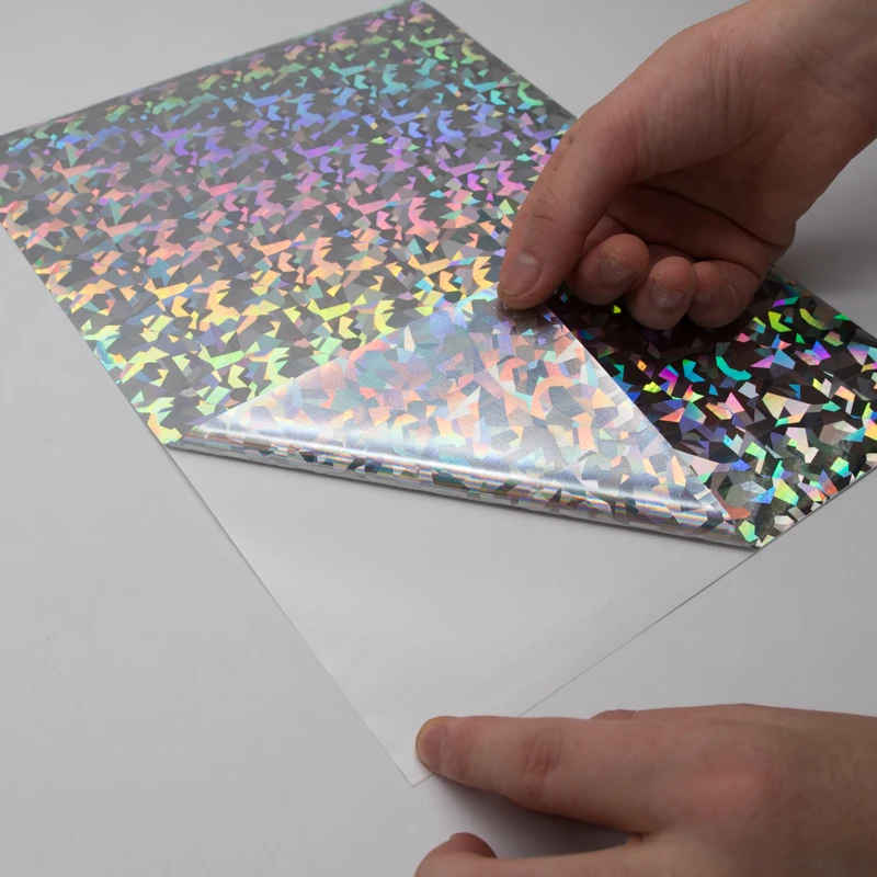 Self Adhesive Holographic Paper Roll Hologram Sticker Film Buy Custom