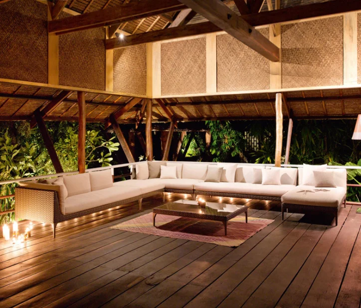 Conjunto De Sofá De Mimbre Para Exteriores,Mobiliario De Jardín Al Aire