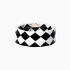 Custom Black-and-white triangle zinc casting painted enamel stretch tile bracelet for men