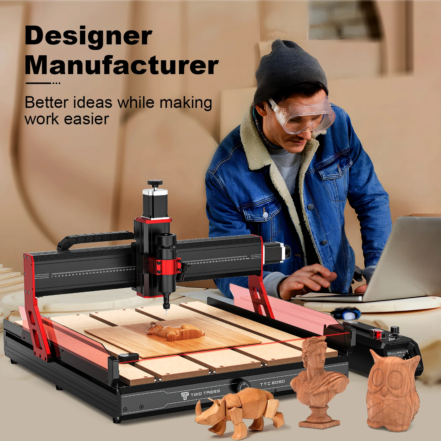 China TWOTREES TTC6050 4-Axis CNC Router for Precision Wood and