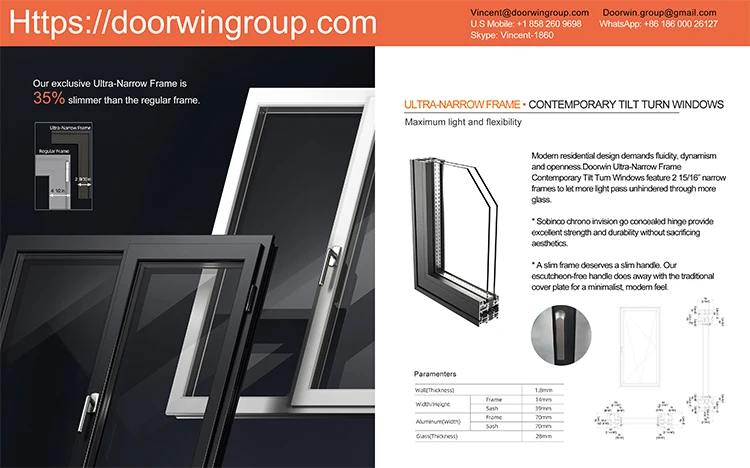aluminum profile sliding window