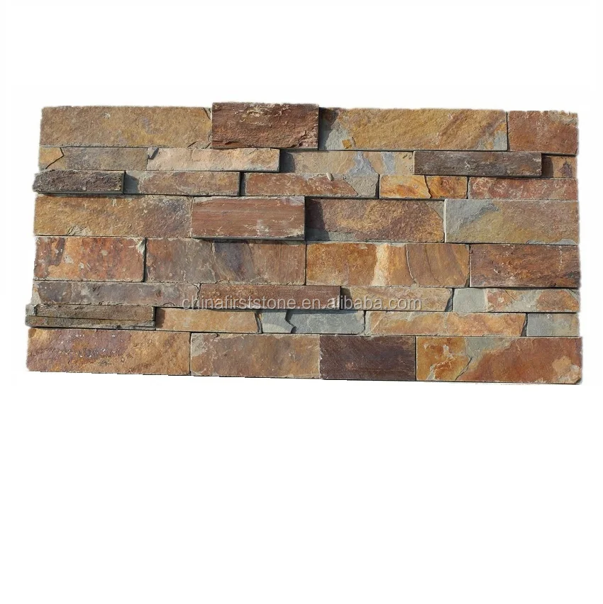 Exterior Wall Panels Decorative Rusty Slate China Stacked Culture Stone Wall Tiles