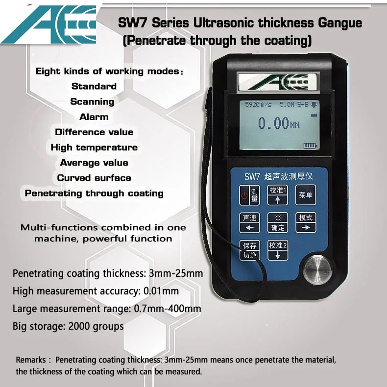 CE Ultrasonic Thickness Gauge Measurement Of Various Materials
