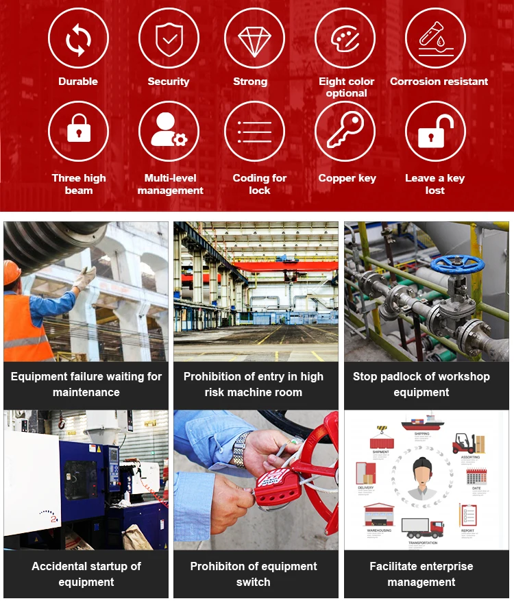 Red Aluminum Safety Padlock Loto Products with CE