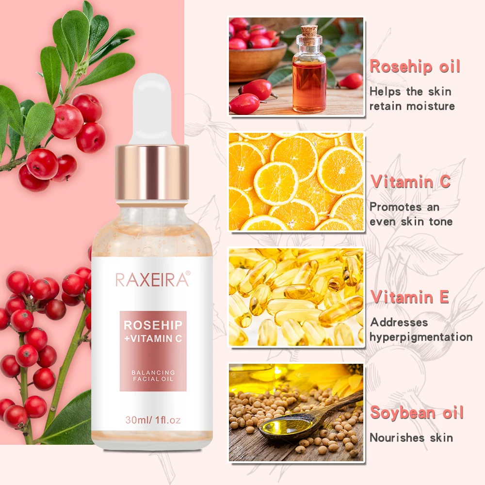 Skin Care Vitamin C Rosehip Oil For Face Natural Whitening Vitamin C