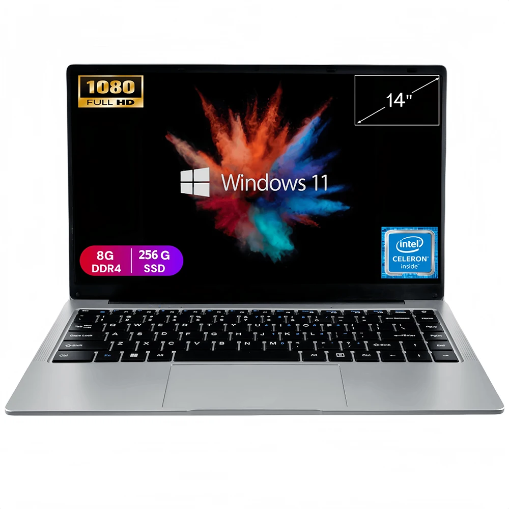 Professional user working on 14-inch laptop in cafe with external keyboard and mouse