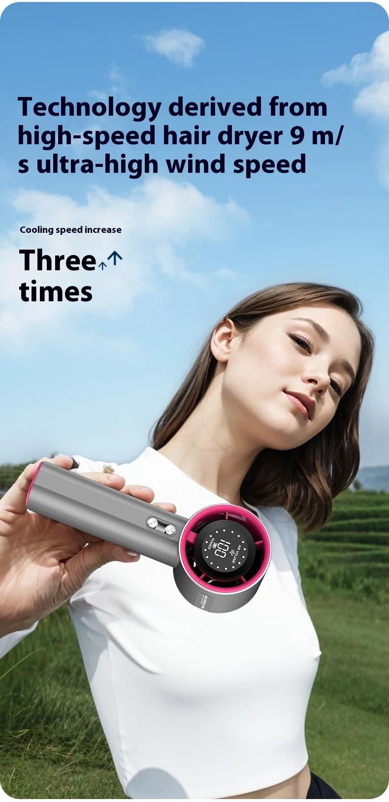 Handheld Foldable Portable Fan, USB, 4000mAh - detail 4