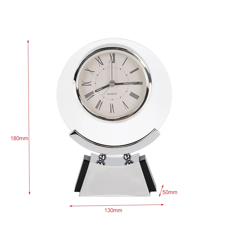 Modern Silver Metal Desk Clock for Promotional gift