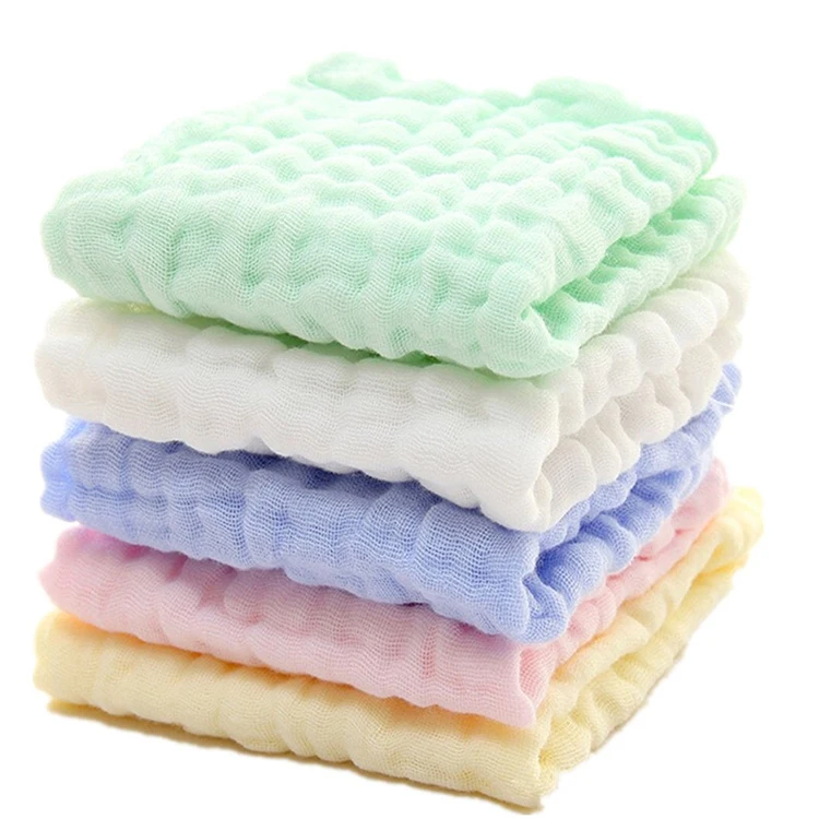6 Layers Muslin Burp Cloths Baby Muslin Washcloths Natural 100 Cotton