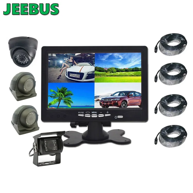 Vehicle Car Rear View Camera with 7Inches 4chs Input DVR Monitor System For Truck