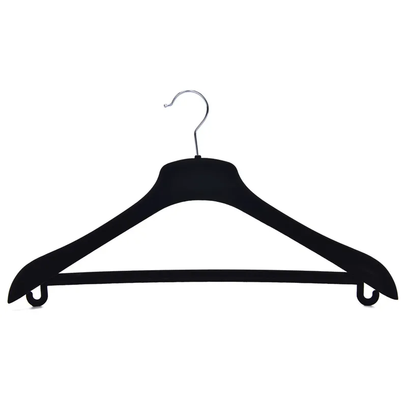 Wholesale Plastic Velvet Clothes Hanger For Wedding Dress Flocked Wide