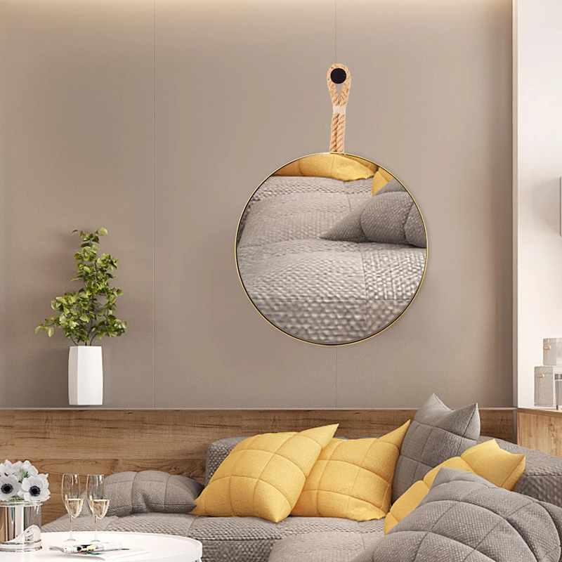 MOK decorative metal round hanging mirror