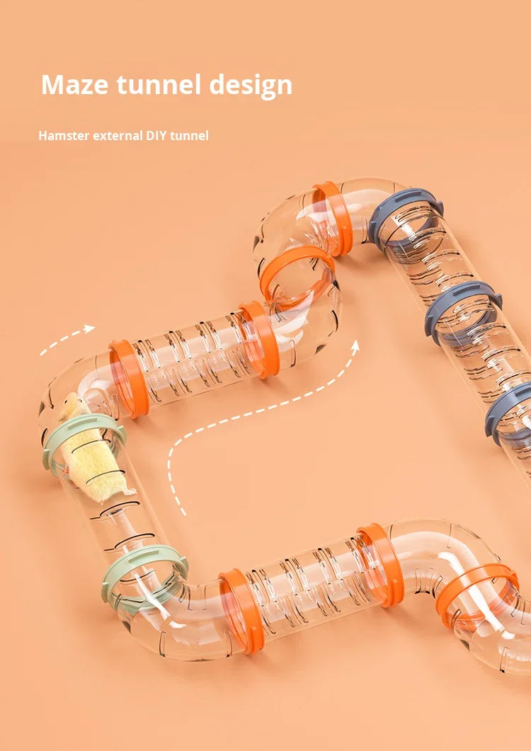 Plastic Hamster Tunnel Straight Through Pipe DIY Cage Accessories ...