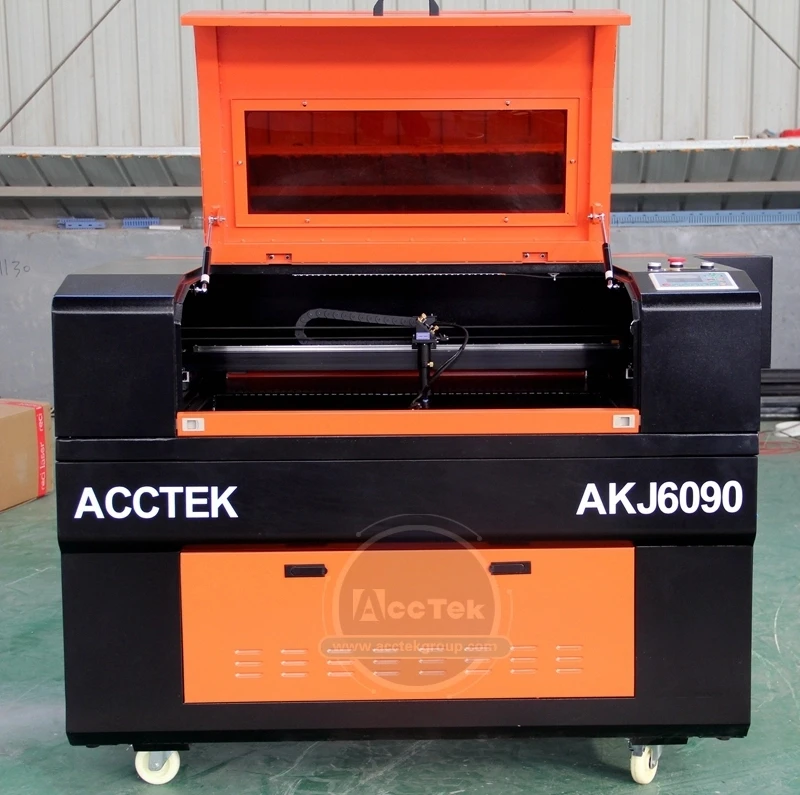 CNC CO2  laser cutting machine 90 watts Fabric Leather Textile cutting machine with protect structure 6090