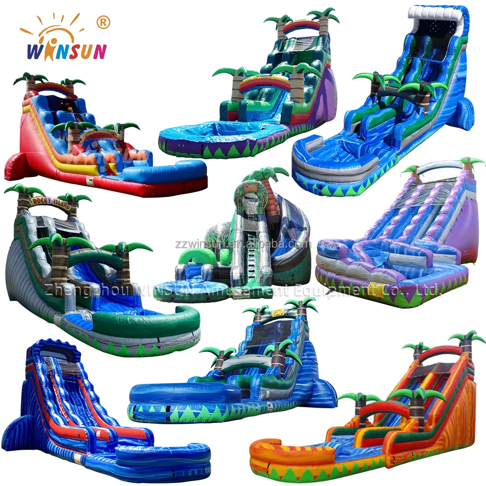 16' tall water park inflatable water slide with pool for adults kids