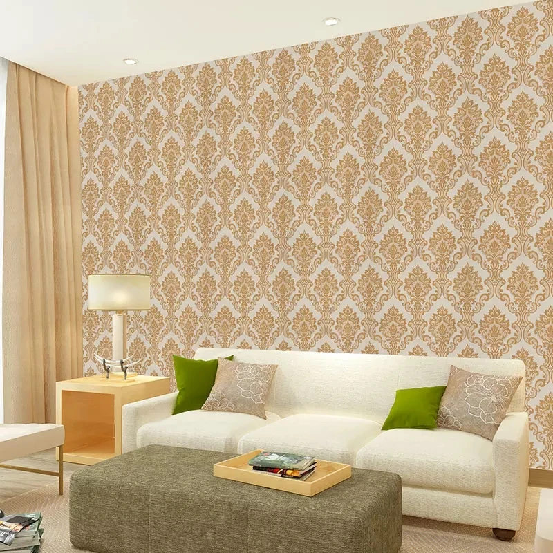 Fashion modern PVC self-adhesive golden wallpaper home and hotel decoration