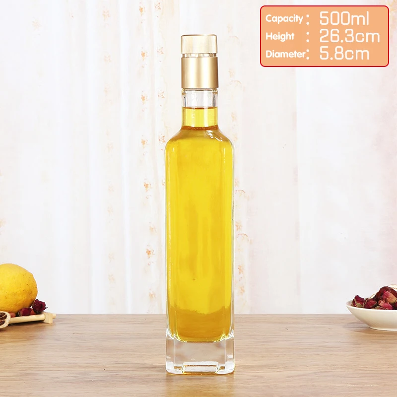 250ml 500ml 750ml Wholesale Cooking Oil Bottle Square Cooking Oil