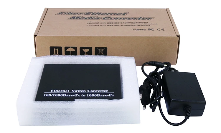 Ftth Single Fiber ethernet switch 4 Rj45 ports gigabit fiber media converter