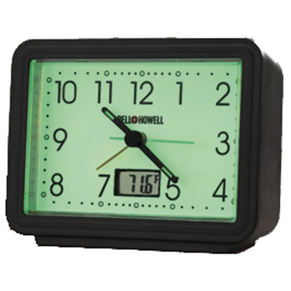 Super Luminous Glow In Dark Alarm Clock Square Shape Clearly Loud Bell