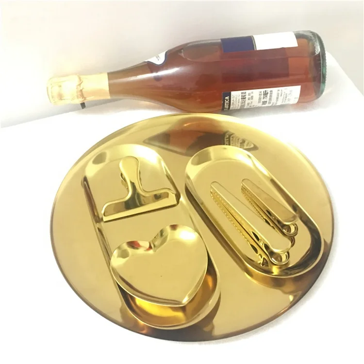 Jewelry Ring Gift Plate Colorful Wedding custom tray dish stainless steel platters and trays MP-03