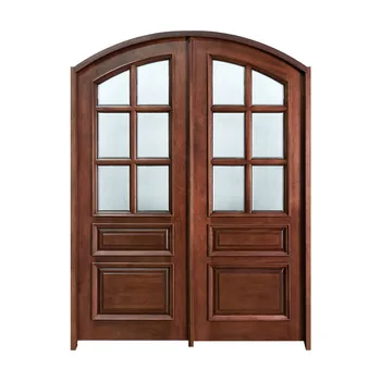French Style Arch Top Solid Hardwood Timber Lattice Glass Main