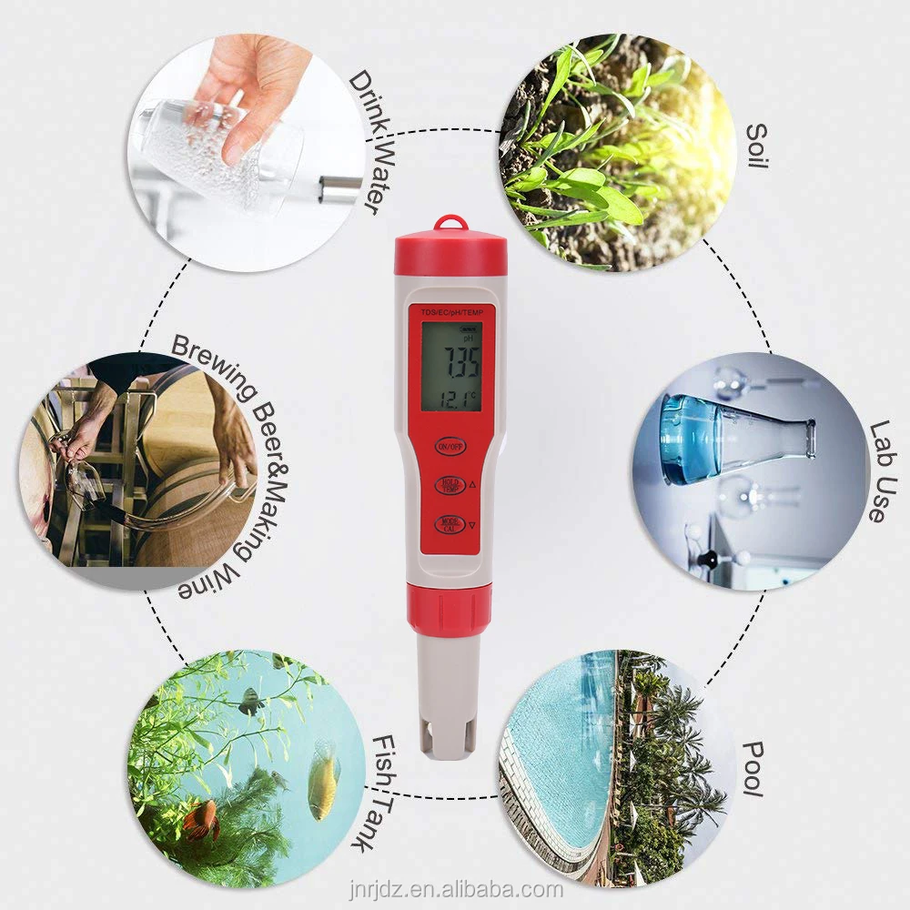 Tds Ph 9908 Multifunctional 6 In 1 Units Water Quality Tester Conductivity Ph/tds/ec/temp Meter