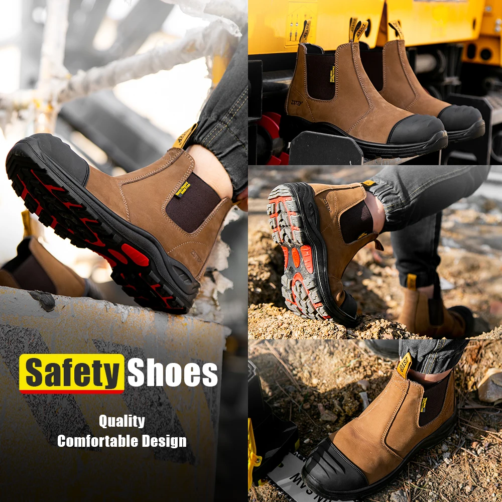 Labor Boot Labor protection Safety Boots Men Safety Shoes Leather Cowhide Electric ...