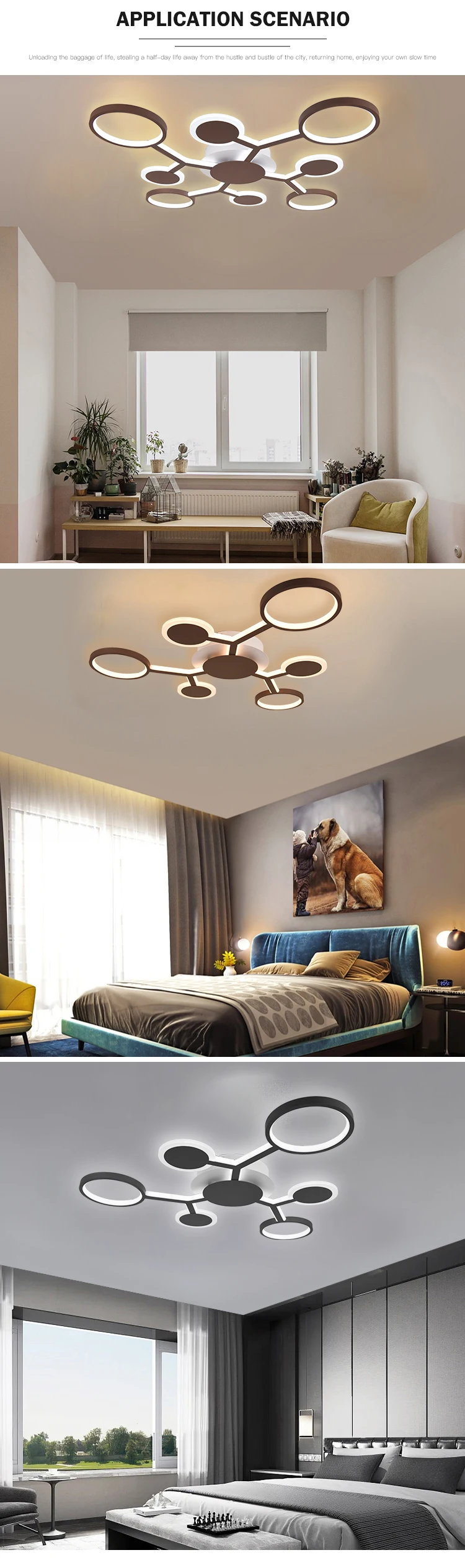 Simply modern style chandelier iron acrylic home living room led ceiling lamp